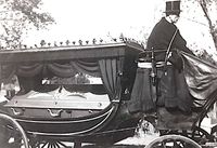 Heinrich Sonnenburg, mit Pferd und Wagen, historisches Foto 19. Jahrhundert